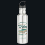 Garrafa Gag Personalizada Do Autor Não Incomoda O Escritor<br><div class="desc">Esta design engraçada e moderna é perfeita para os escritores ou para aqueles que amam a leitura.</div>