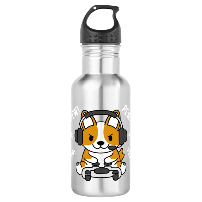 Garrafa Gamer Corgi - Cachorro de Jogos 44 (Frente)