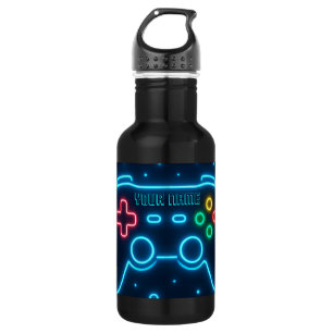 Garrafa Gâmero Neon Gamer - Nome Personalizado