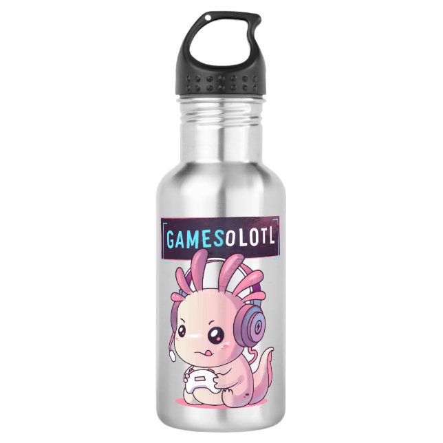 Garrafa Gamesolotl - Gamer Axolotl (Frente)