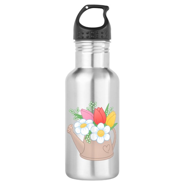 Garrafa Garden Watering Can com Flores (Frente)