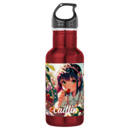 Garrafa Garota Bonita Comendo Morangos | Dia de Verão