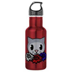 Garrafa Gatinhos e flores para crianças