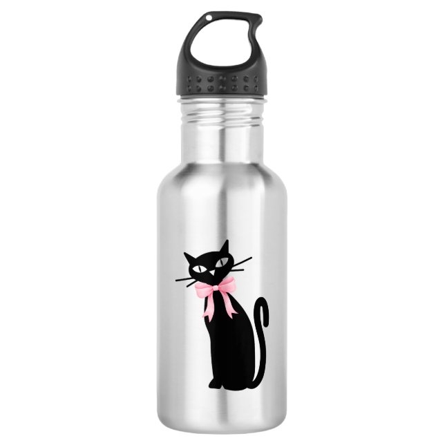 Garrafa Gato Atômico Com Gato De Gato De Arco Rosa, Gatinh (Frente)