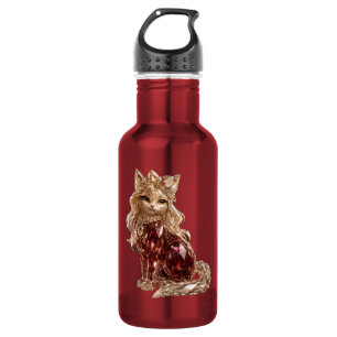 Garrafa Gato Fofo de Cristal Espelhado Luxo