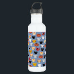 Garrafa Gato Gatinho Engraçado Engraçado Roda Padrões Azul<br><div class="desc">Pequenos gatinhos adoráveis para amantes de os animais,  Mães de gatos e Pais,  veterinários e pessoas de gatos em todos os lugares.</div>