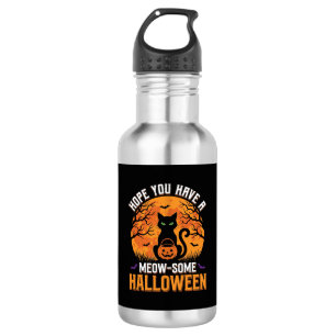 Garrafa Gato Preto de Halloween Meow-Some