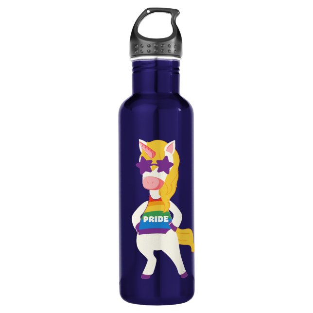Garrafa Gay de Nome Personalizado Unicorn (Frente)