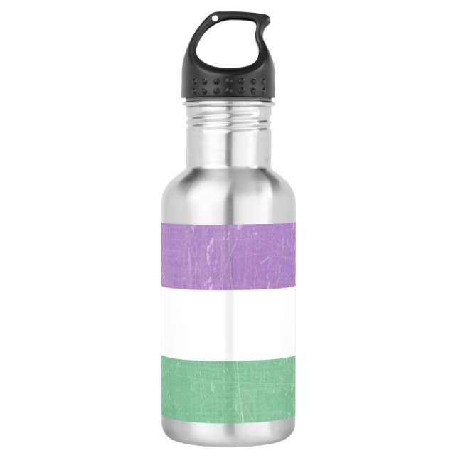 Garrafa Gênero verde, roxo, branco LGBTQ+ (Frente)