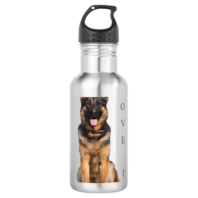 Garrafa German shepherd Shirt Shepard Cachorro Mãe Pai Pet (Frente)
