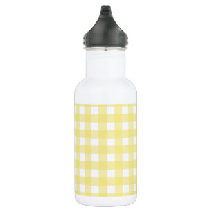 Garrafa Gingham amarelo pálido e branco