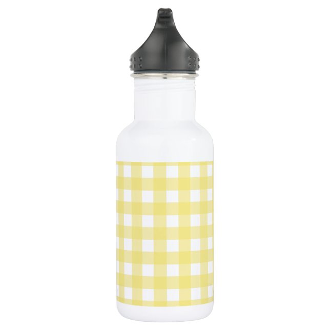 Garrafa Gingham amarelo pálido e branco (Direita)