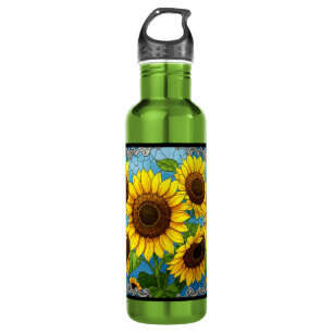 Garrafa Girassóis pintados