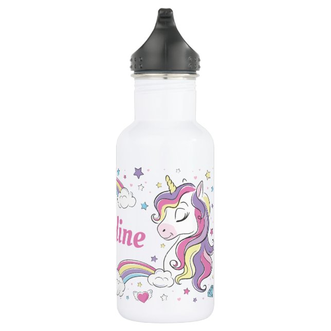 Garrafa Girls Cute Rainbow Unicorn Personalizado Name (Direita)