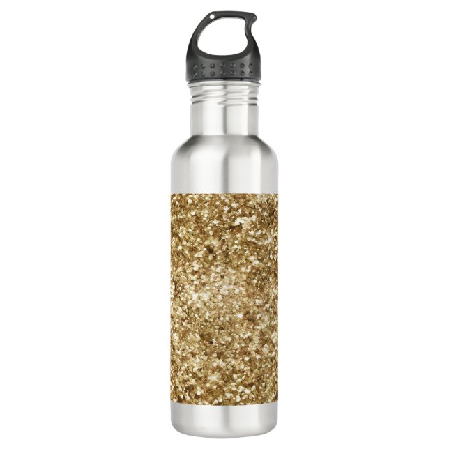 Garrafa Glitter Confetti Dourado (Frente)