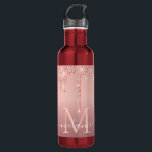 Garrafa Glitter Dourado com rosa - Letra Personalizada Nom<br><div class="desc">Garrafa de Água com Nome Monograma Rosa de Texto Brilho Brilhante Dourado Brilhante Esmagador Personalizado Aniversário ou Presente / Fornecedor de Casamento - Adicione Sua Carta / Nome - Texto ou Remover - Torne suas Gotas de Água Especiais Presente - Redimensione e mova ou adicione texto / elementos com a...</div>