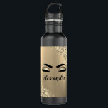 Garrafa Glitter Sparkle Eyelashes Dourado Nome do Monogram<br><div class="desc">Folha de Folha Dourada, Folha Metálica Espalhadora, Bruta, Monograma Metálico Nome e Eilashes Iniciais (Traços), Extensões Eilash e Garrafa de Água Olhos. Isto faz o doce e perfeito aniversário de 16 anos, casamento, chá de panela, aniversário, chá de fraldas ou presente de festa de solteira para alguém que decorou o...</div>