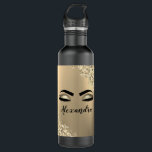 Garrafa Glitter Sparkle Eyelashes Dourado Nome do Monogram<br><div class="desc">Folha de Folha Dourada, Folha Metálica Espalhadora, Bruta, Monograma Metálico Nome e Eilashes Iniciais (Traços), Extensões Eilash e Garrafa de Água Olhos. Isto faz o doce e perfeito aniversário de 16 anos, casamento, chá de panela, aniversário, chá de fraldas ou presente de festa de solteira para alguém que decorou o...</div>