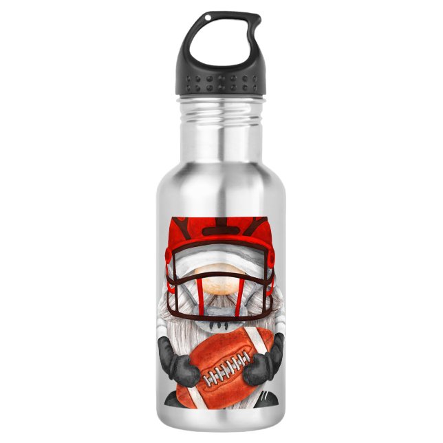 Garrafa Gnomo De Futebol Com Capacete Vermelho Para Futebo (Frente)