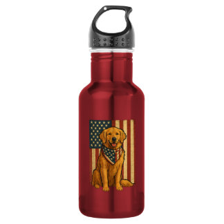 Garrafa Golden Retriever Bandeira Americana