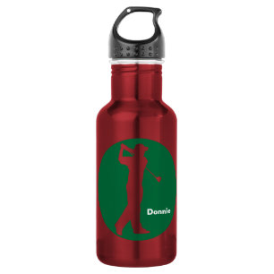 Garrafa Golfe vermelho verde do jogador de golfe