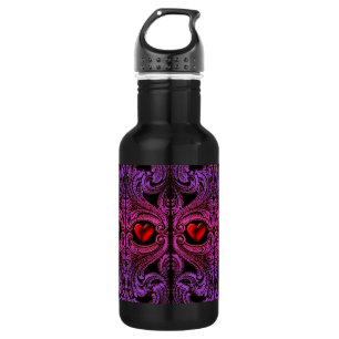 Garrafa Gótico Purple Ornament com Coração