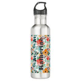 Garrafa Grande Bouteille d'eau Motif Floral Personnalisée