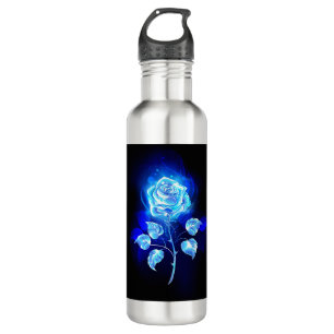 Garrafa Gravação de Rosa Azul