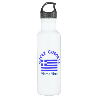 Garrafa Greek Goddess and Flag of Greece Personalized