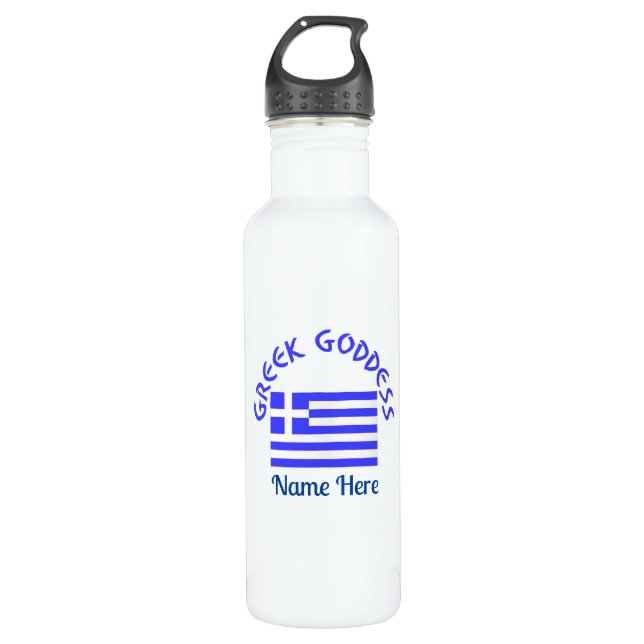 Garrafa Greek Goddess and Flag of Greece Personalized  (Frente)
