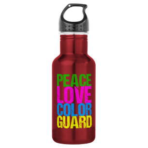 Garrafa Guarda-Colorida de Guarda de Cor do Peace Love