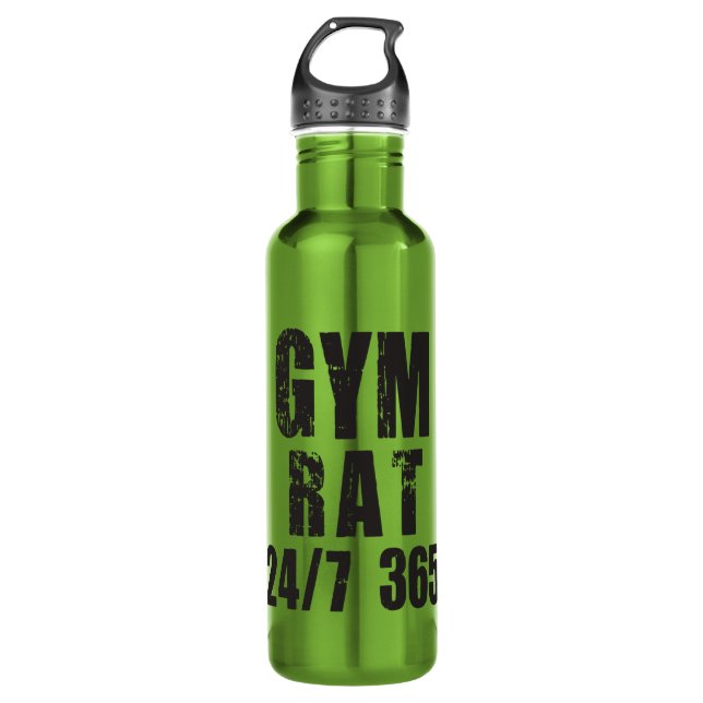 Garrafa Gym Rat - 24/7 365 - Construção de bases (Frente)