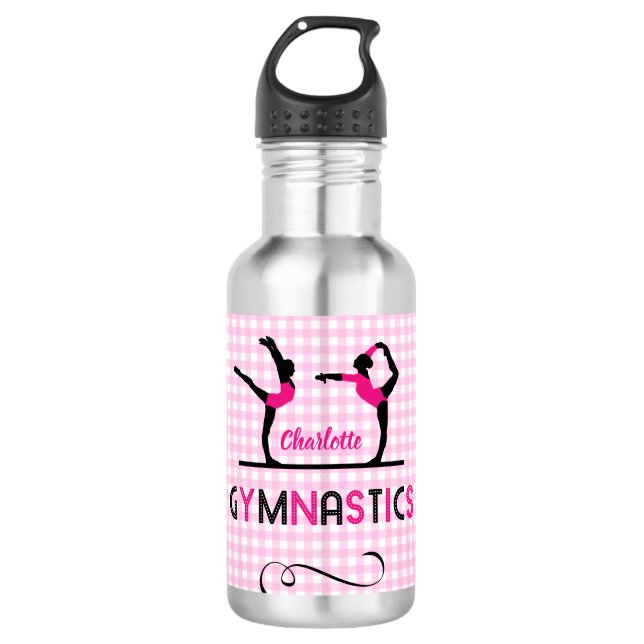 Garrafa Gymnast Figures Cute Pink Personalizado (Frente)