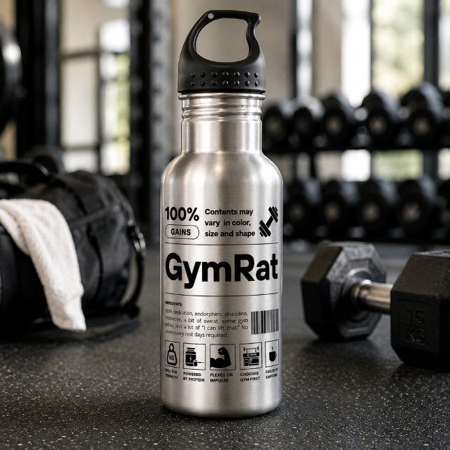 Garrafa GymRat Definição de Código de Barras Engraçado Esp (Criador carregado)