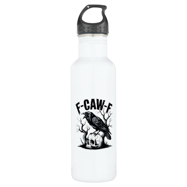 Garrafa Halloween F-Caw-F Bird Crow Women Men Retro Classi (Frente)