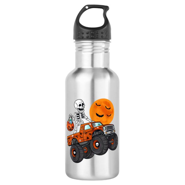 Garrafa Halloween Skeleton Riding Monster Truck (Frente)