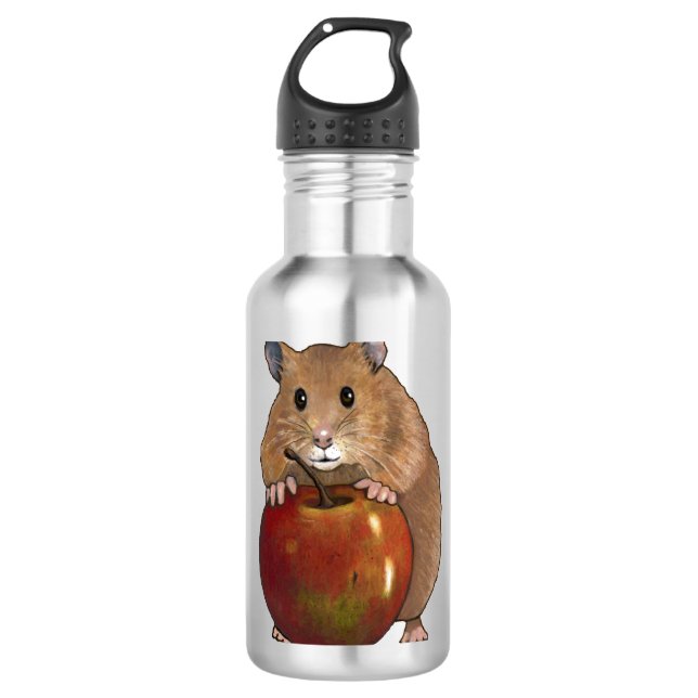 Garrafa Hamster com Apple: Tirando, arte Freehand (Frente)