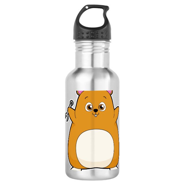Garrafa Hamster como mecânico com chave inglesa (Frente)