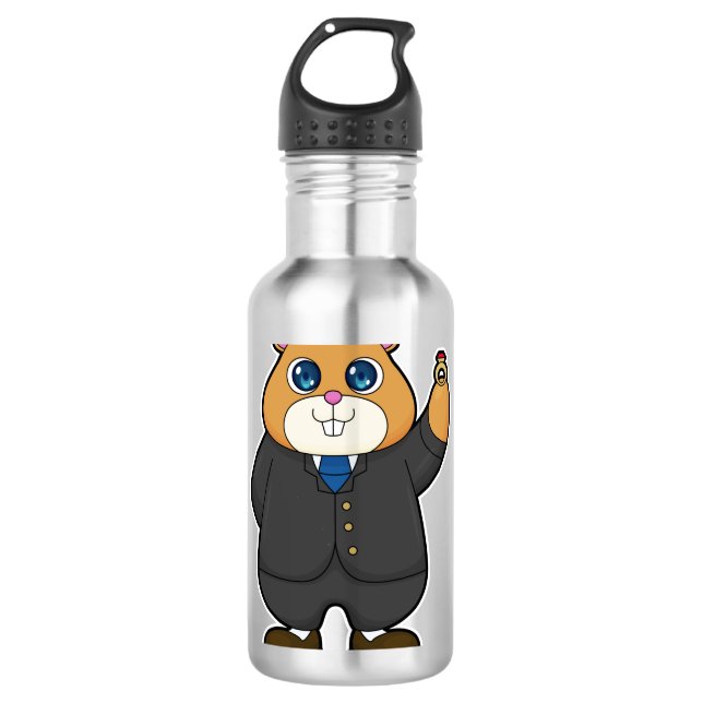 Garrafa Hamster como noivo com aliança de casamento (Frente)