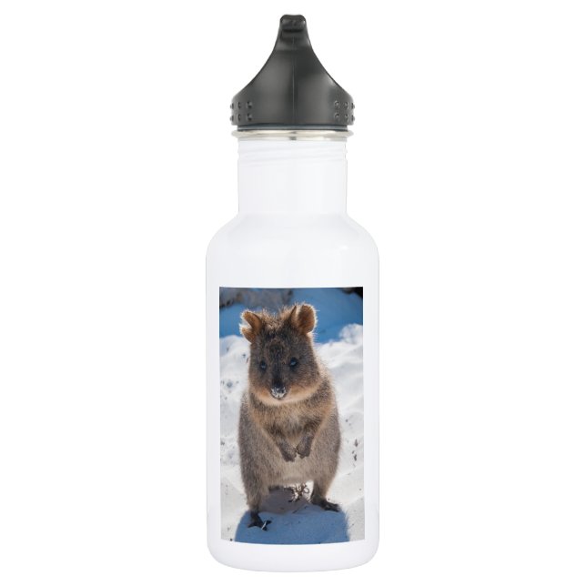 Garrafa Happy Quokka na praia, na Austrália, branco (Direita)