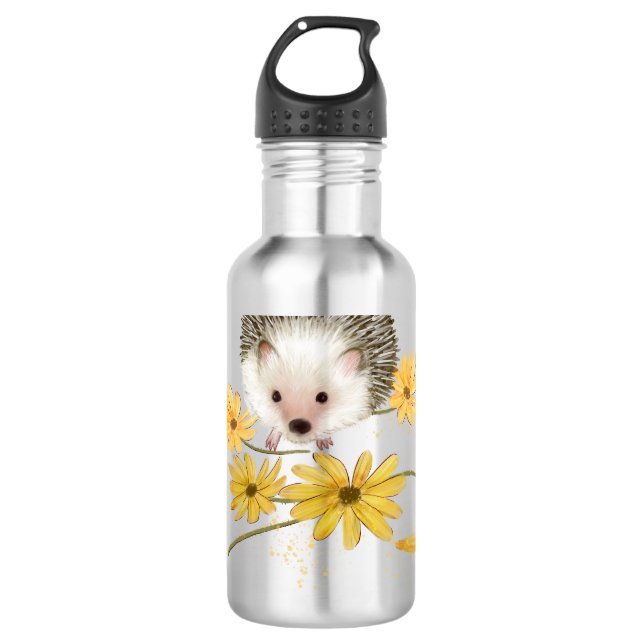 Garrafa Hedgehog Floral Personalizado (Frente)