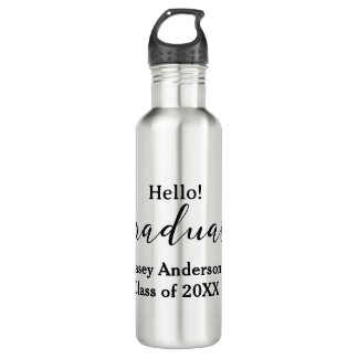 Garrafa Hello graduate class of 20XX name congrats stylish