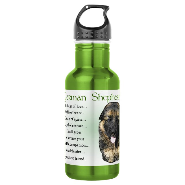 Garrafa Herança german shepherd dos presentes de amor (Frente)