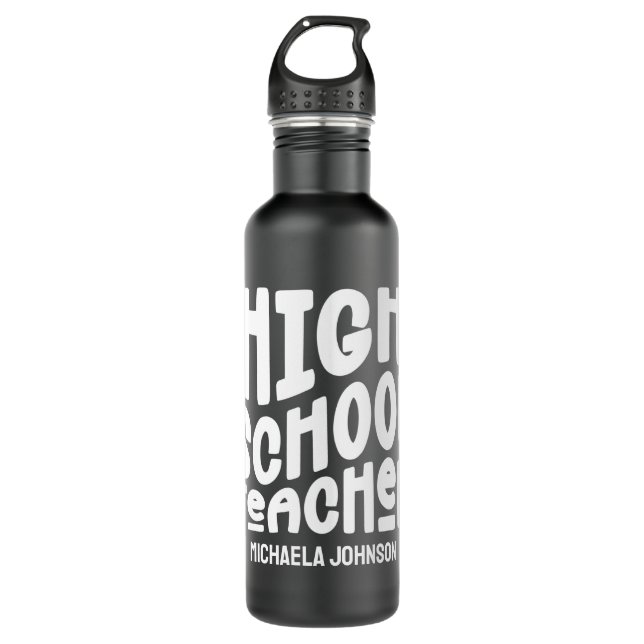 Garrafa High School Teacher Minimalist Text Design (Frente)