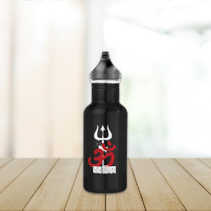 Garrafa Hindu Deus Shiva Om Namah Shivay com Trident OM