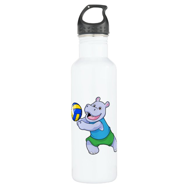 Garrafa Hippo como jogador de voleibol com voleibol (Frente)