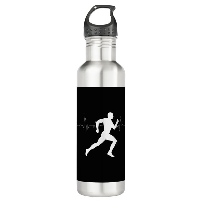Garrafa Homem Runners Silhouette HeartBeat Line (Frente)