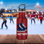 Garrafa Hóquei em Gelo Crianças Personalizadas Água de Aço<br><div class="desc">Design personalizado para seus pequenos atletas e fãs esportivos.</div>