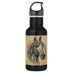 Garrafa Horse Cameo em Burlap