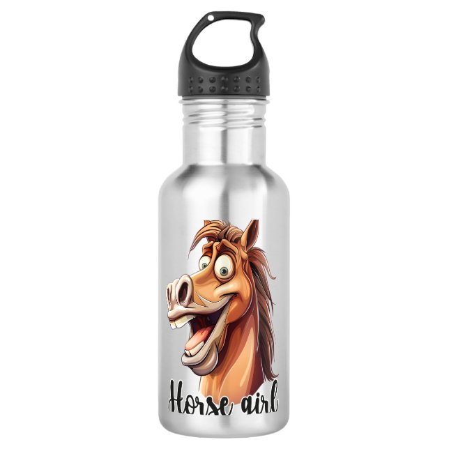 Garrafa Horse Engraçado de Menina (Frente)